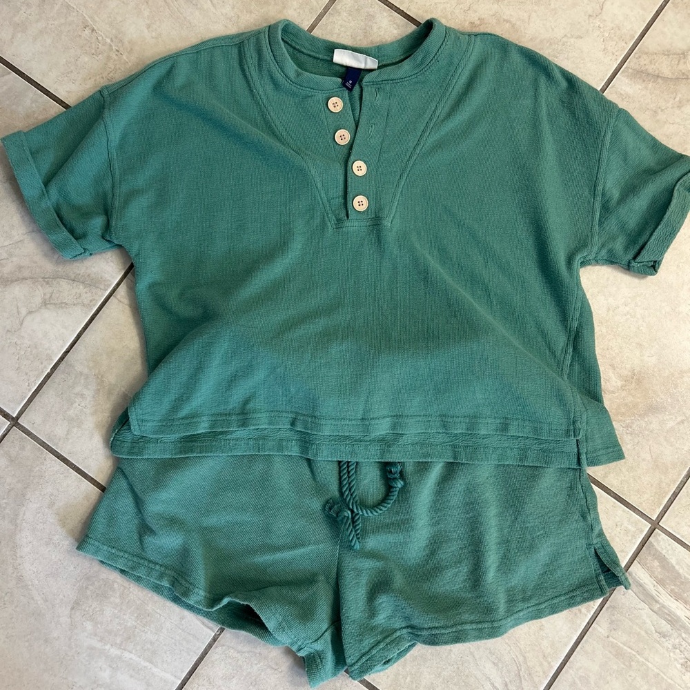Green Button-Up Lounge Set
